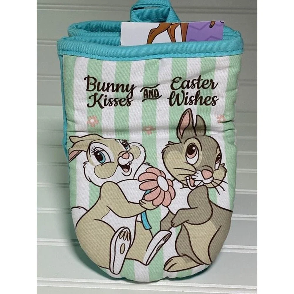 Disney Bambi Kitchen Oven Mitts Set Of 2 Thumper Bunny Kisses & Easter Wishes